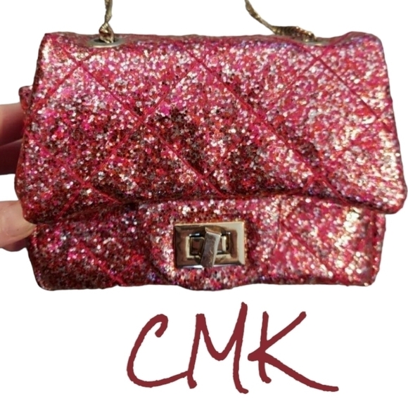 CMK pink sparkle mini crossbody purse - Picture 1 of 8